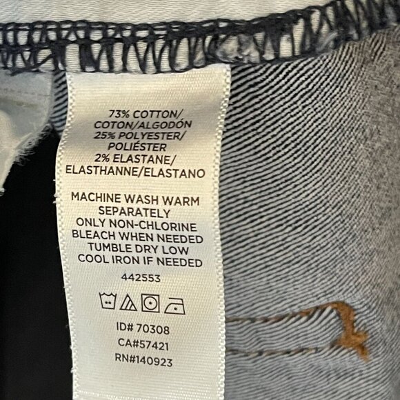 Loft Women's Jeans Curvy Skinny Raw Hem Mid Rise Dark Wash Size 12 - Picture 4 of 6